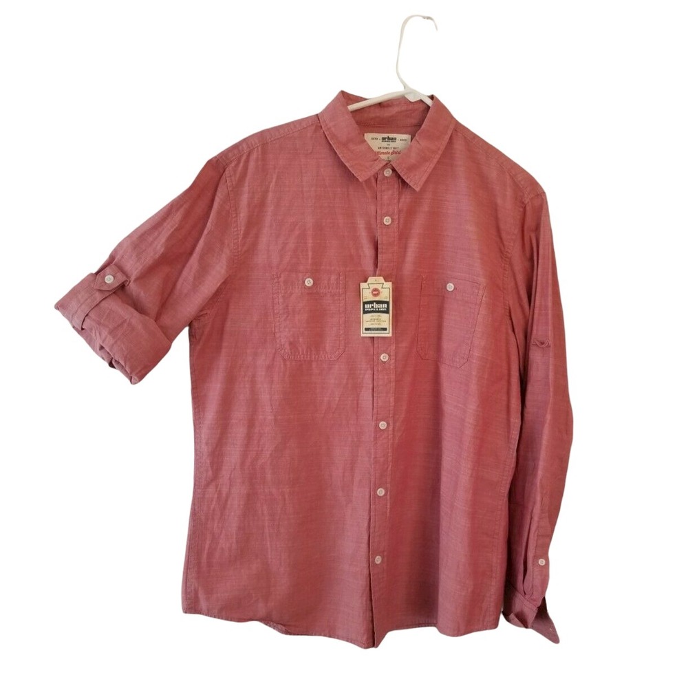 Urban‎ Pipeline Authentic American Tradition Dress Men's Shirt Pink Size Large